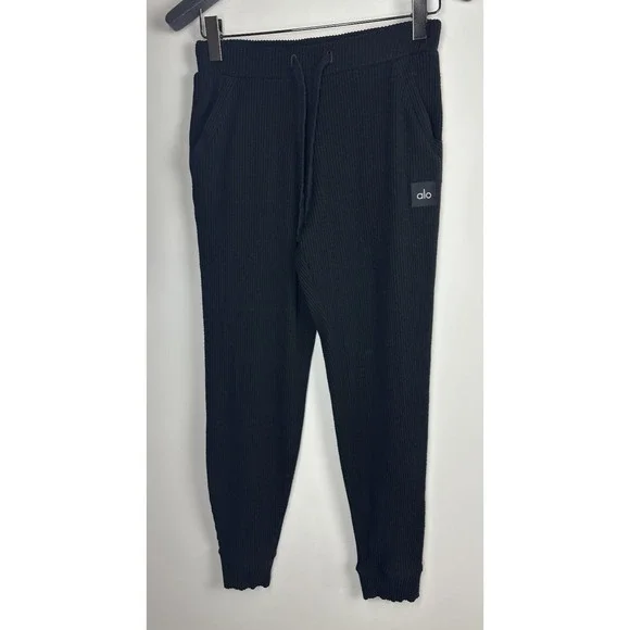 Alo Yoga Muse Ribbed 2 Piece Set Crop Hoodie Jogger Sweatpants Small *Read/Flaw - Picture 10 of 16